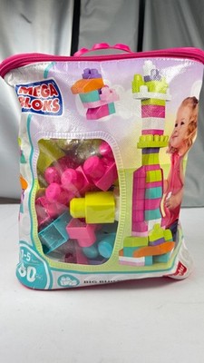 Mega Bloks 80-Piece Big Building Bag   Used, All Pieces, Great Condition