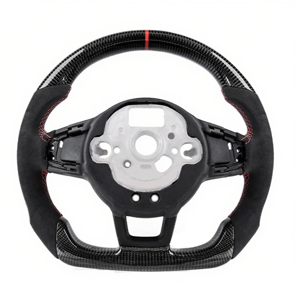 For Volkswagen VW Golf MK7 GTI 15-20 Real Carbon Fiber Sport Steering Wheel - Image 4 of 4