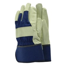 Town And Country Gardening Gloves Glove Washable Leather Rigger Blue TGL111 M