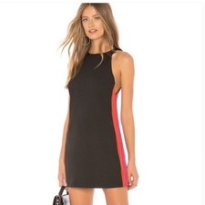 Lovers + Friends Frey black orange pink side stripe sleeveless dress size XS