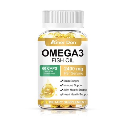 3X Strength Omega-3 Fish Oil 2400mg High EPA+DHA 600mg High Potency 60 Capsule