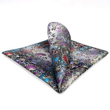 SHLAX WING Floral Multicolor Silk Pocket Square Mens Hankies Hanky Large, Ph12