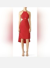 Halston Heritage, Red Cut Out Dress, Size S