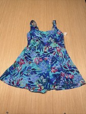 Ola de Mare Swim Tunic Size 14 Tropical Print One Piece Cover Up Made in Spain