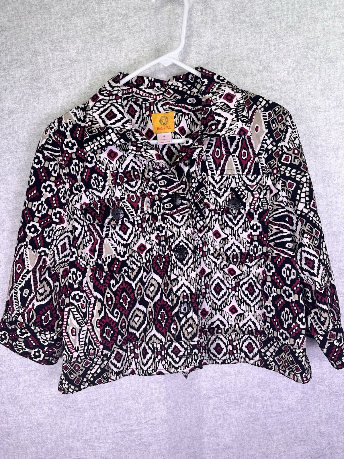 Ruby Rd. Women’s Size 8 Button Up Collared Croppe… - image 4