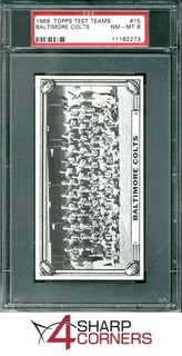 1968 TOPPS TEST TEAMS #15 BALTIMORE COLTS POP 2 PSA 8