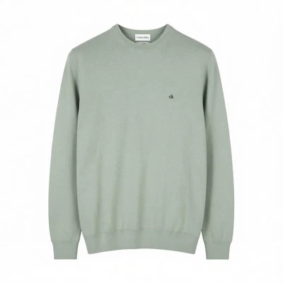 Pull En Laine Et Soie Pour Homme CALVIN KLEIN Taille S Gris Tricoté - Photo 1/4