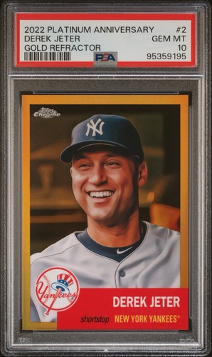 Topps Chrome Platinum Anniversary Derek Jeter #2 Gold Refractor 10/50 PSA 10