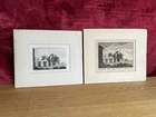 Antique Print 1784 Castle Acre Monastery Norfolk UK Etching A4 mono gravure x2