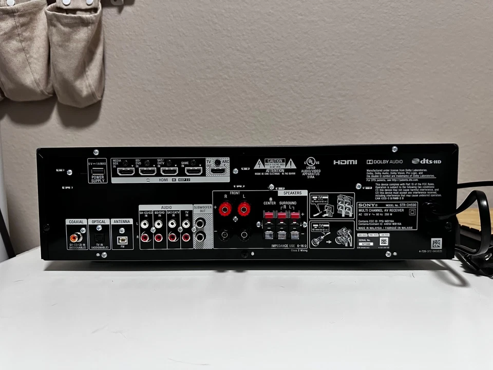 Sony STR-DH590 Home Theater AV Receiver 5.2 Channel Bluetooth with Remote Bundle - Image 2 of 3