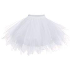 Girls Tutu Skirts Layered Tulle Princess Dresses Sparkle Tutu 3-5T White