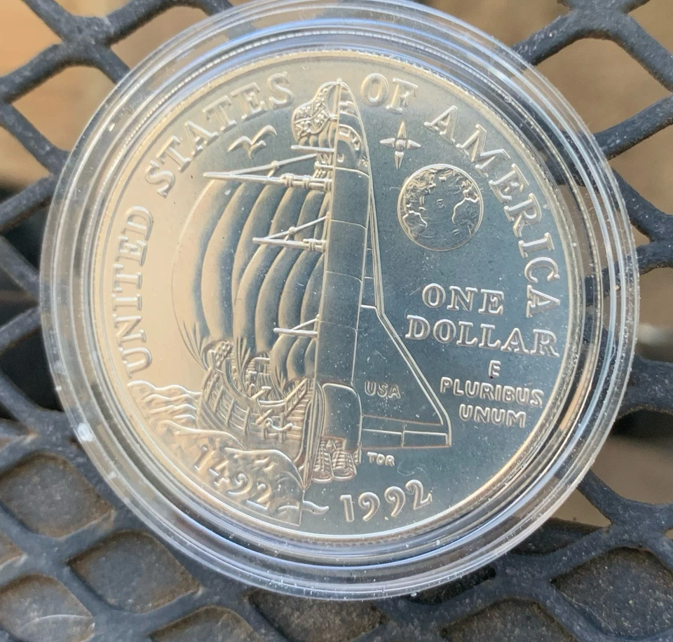 1992 D Columbus Quincentenary Commemorative TWO COIN SET UNC. SILVER DOL. Clad50 - Image 4 of 4