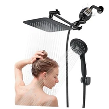 8'' Dual 20 Stage Filtered Shower Head with Handheld, 6 8 Inch Matte Black