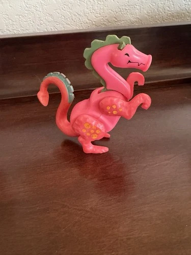 Vintage Fisher Price Little People Pink Dragon from Castle #933 (no ears)