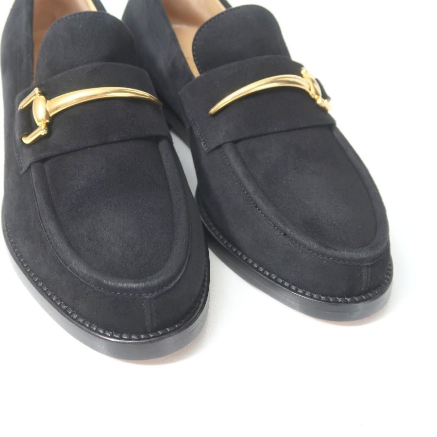 GUCCI Horsebit Suede Loafers Dress Shoes Size:4.5/JP:21.5 Black 141158K Authen thumbnail 4