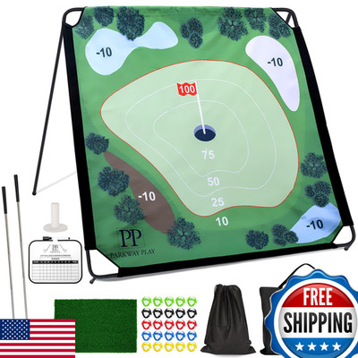 Parkway Home Parkway Play Sticky Golf Chipping Game Set 6X6 Ft Metal Frame