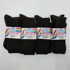 4 Pr NOS Vintage Catawba Sox Mens Over The Calf Tube Socks Brown Cotton Sz 10-13