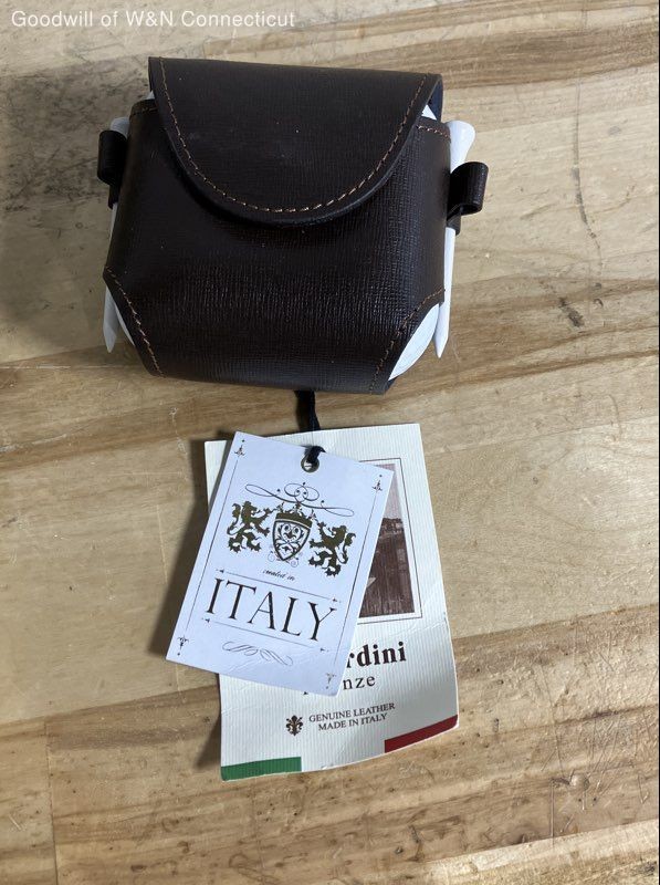 Moscardini Firenze Leather Golf Ball Holder Pouch Made in Italy with 4 Balls