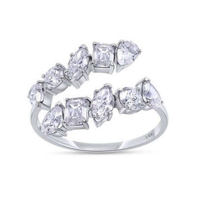 2.65 Ct Ctw Lab Grown Diamond Bypass Ring 14K Gold
