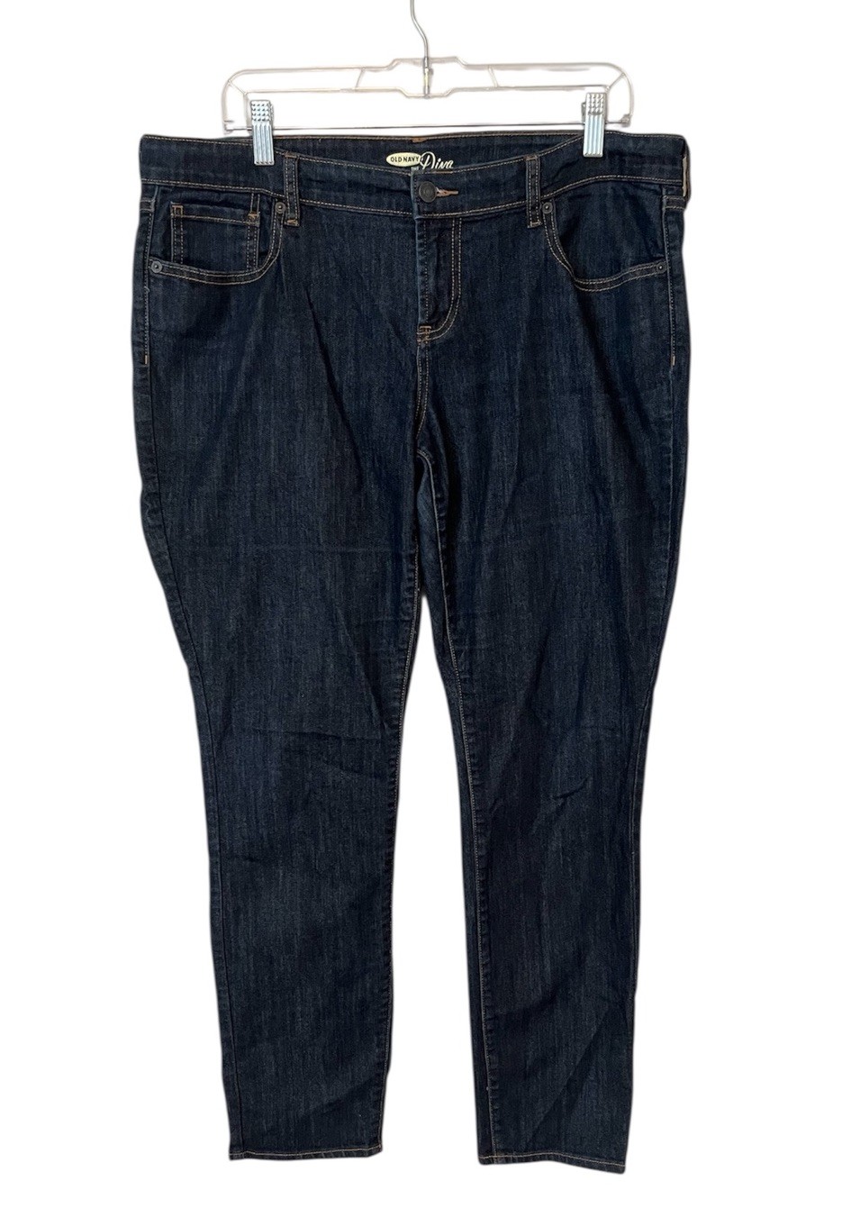 Old Navy The Diva Skinny Women's size 14 Dark Wash Blue Denim Jeans Mid Rise
