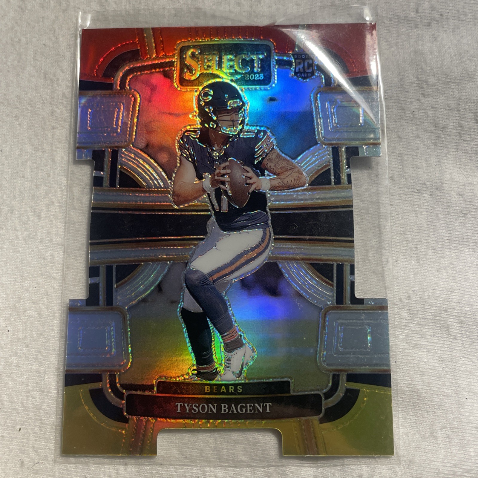 2023 Panini Select - Concourse Tyson Bagent #18 Red & Yellow Prizm Die-Cut (RC)