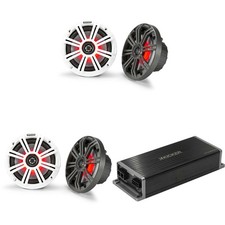 Kicker Marine KPX300.4 Powersports Amp   2 6.5" Marine LED Speakers