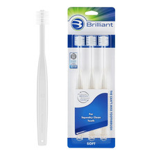 Soft Adult Toothbrush, Soft 10,000 Bristles for a Cleaner Mouth, Clear, 3-Pack