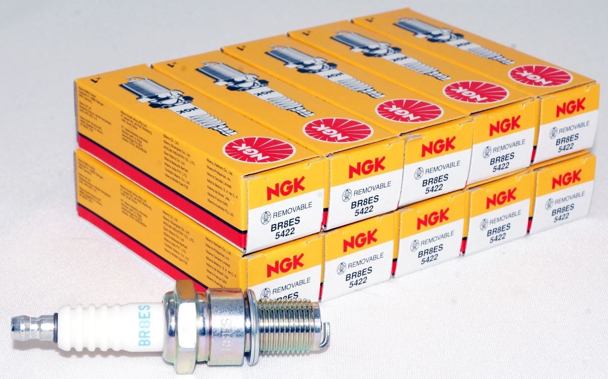 10 Pack Genuine NGK 5422 Nickel Spark Plugs BR8ES for Motorcycles ATV Snowmobile