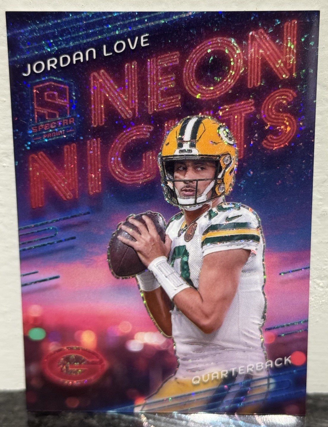 Jordan Love 2024 Spectra Football Neon Nights CASE HIT NN-JLE- Green Bay Packers