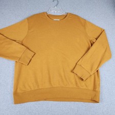 Goodfellow  Co Sweatshirt Mens XL Mustard Fleece Lined Crewneck Oversized Fit