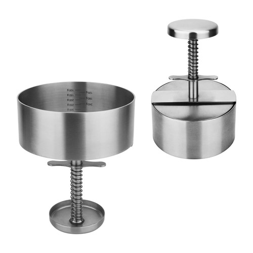Hamburger Press,2pcs Round Burger Press,Non-Stick Adjustable Stainless Steel ...