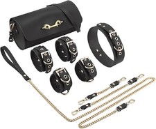 Luxury Bonded Leather Couples BDSM Starter Kit Sensory Sensual Role Play Set