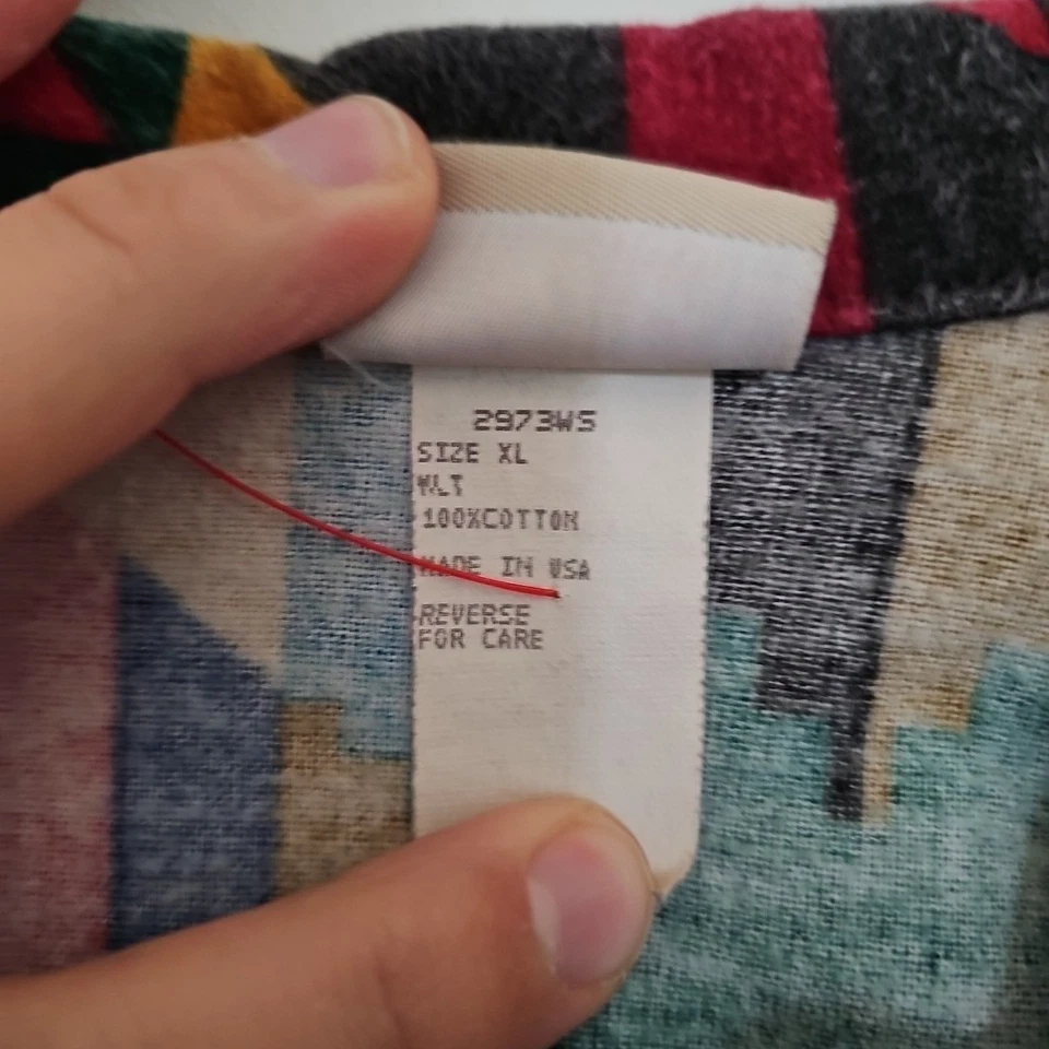 De Colección Woolrich Franela Navajo Indio Manta Azteca Abotonada Camisa Vestido XL Foto 4 de 4