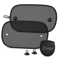 Car Sun Shade, 2 Pack Window Shade for Baby Universal Cling Sunshade Black:M