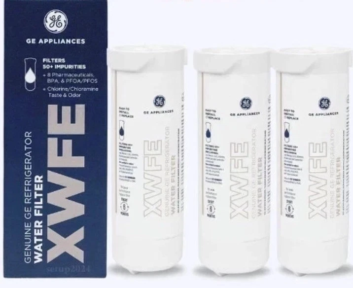 3 Pack GE XWFE AUTHENTIC Refrigerator Replacement Water Filter With RFID Chip - Image 1 of 1