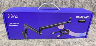 FIFINE BM88 Neo Low Profile Microphone Boom Arm Stand w/ XLR Cable  NEW 