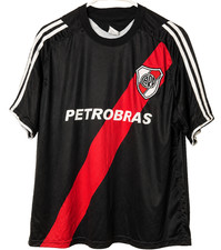 Vintage River Plate T Shirt Away 2011 2012 Petrobras Black Red Sash Solo Gol XL