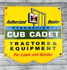 VINTAGE CUB CADET 12x12" TRACTOR GASOLINE GAS PUMP STATION PORCELAIN OIL SIGN