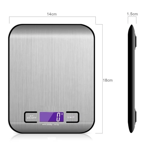 Digital Kitchen Scale 10kg Stainless Steel, photo 3