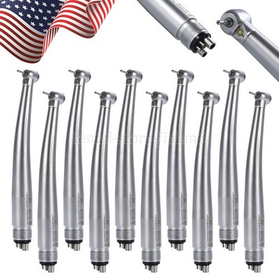 1-10x E-generator Dental LED Fiber Optic High Speed Handpiece Small Head 4Holes