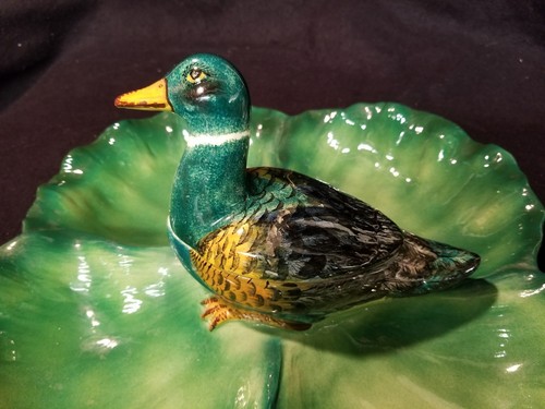 Italian majolica horderve sectional platter with duck bowl center - Picture 2 of 7