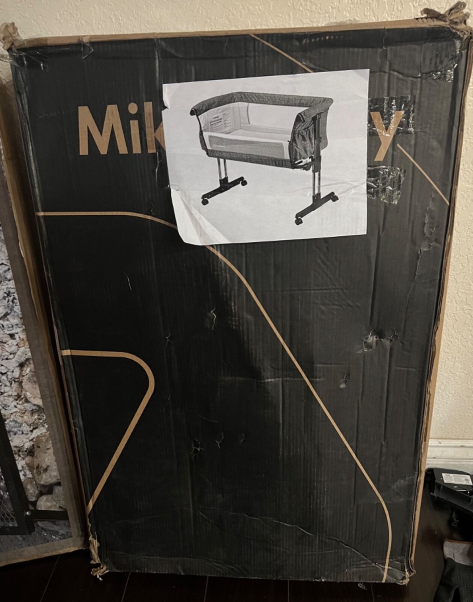 Mika Micky Bedside Sleeper Portable Crib Grey 733810772002|