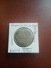 1 Mark 1905 A Kaiserreich 90% SILVER KM 14