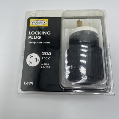 Hubbell Locking Plug 20A 250V 152691  Male L620PZ Generator Cord RV