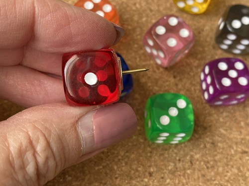 Set of 8 DICE/DIE bulletin board pushpins, thumbtacks, or magnets - Picture 8 of 10