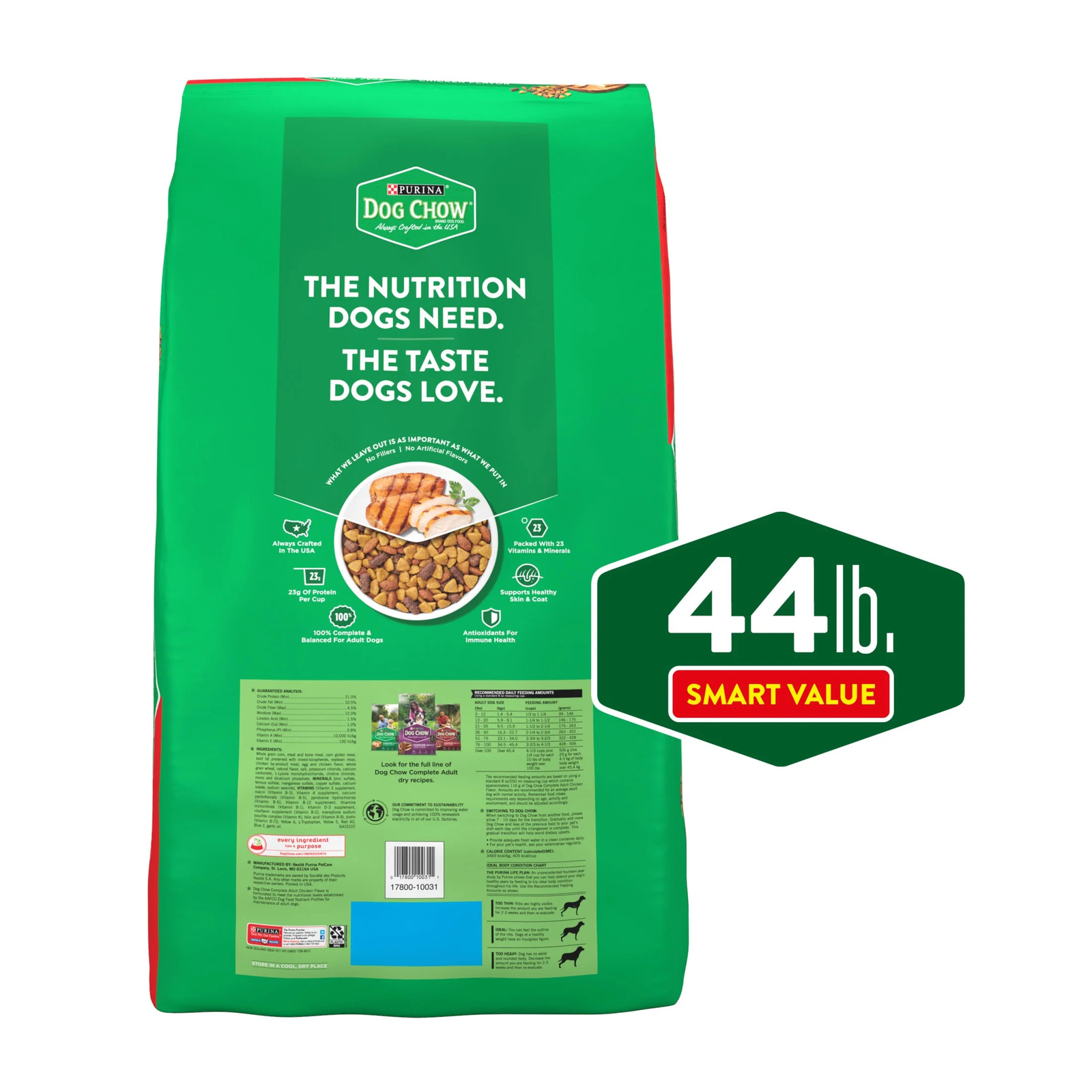 (2 pack) Purina Dog Chow Complete, Dry Dog Food for Adult Dogs Real Chicken44 lb