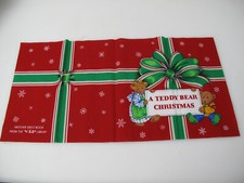 Ready to sew A Teddy Bear Christmas red cloth fabric CUT story book VIP Library