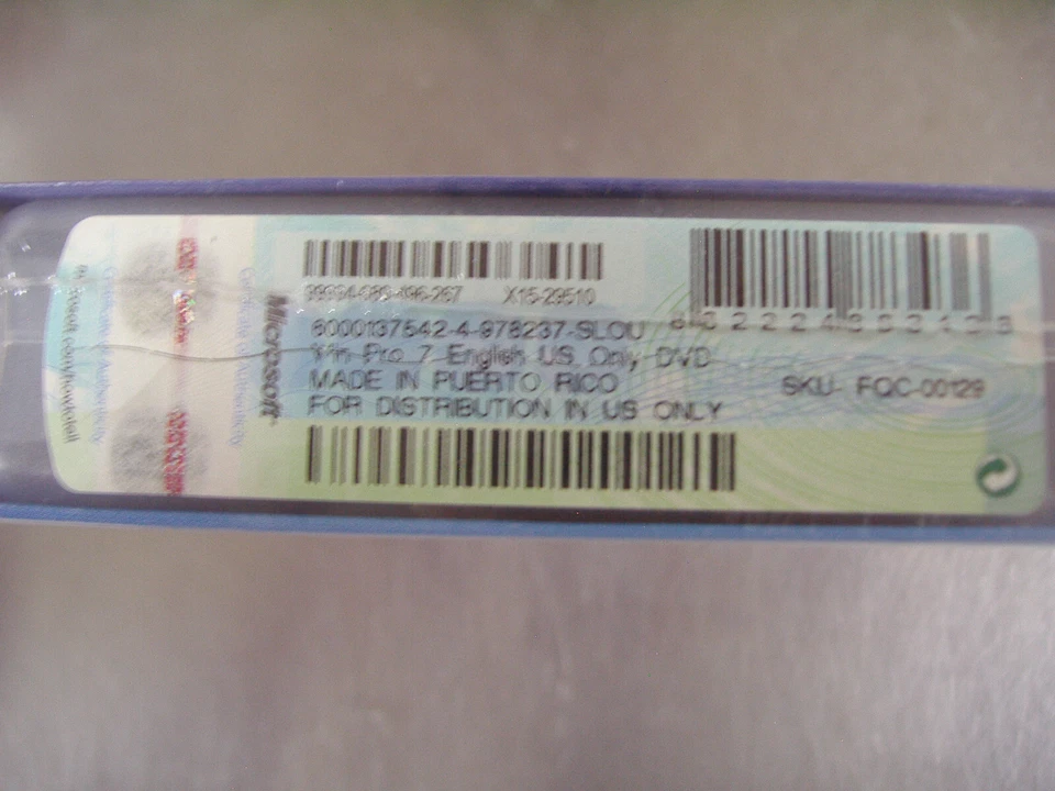 Microsoft Windows 7 Professional Full 32 & 64 Bit DVD MS WIN PRO=NEW SEALED BOX= - Image 4 of 4