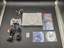 Sony PlayStation 1 SCPH-5501 Console Bundle W/ 1 Controller Cords 4 Games