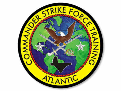 8cm 2xAufkleber Navy Naval Commander Strike Force Training Atlantic F2171